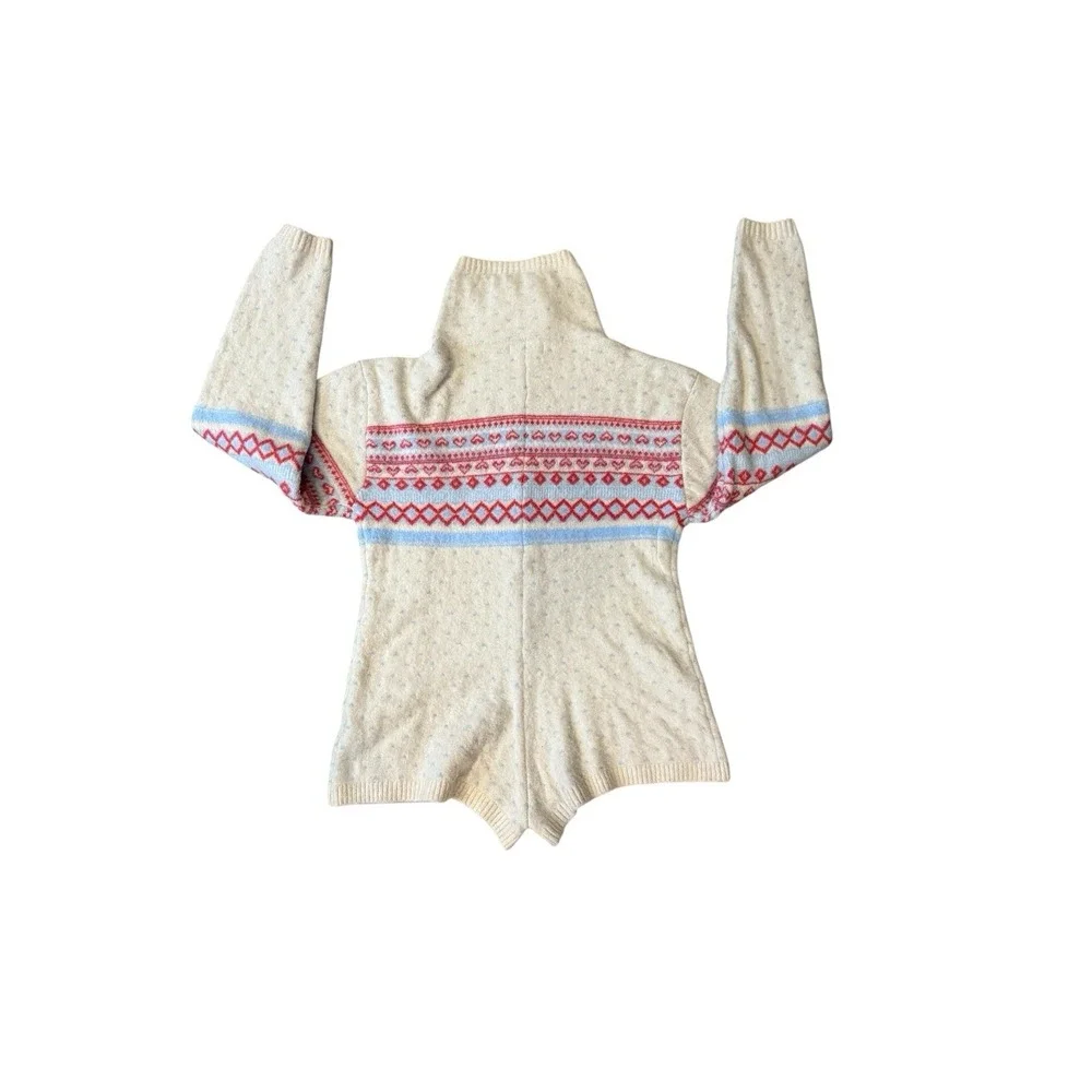 urban‎ outfitters ella louis sweater romper fair isle heart print Womens Sz Med